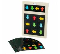 predolo Plateau de Jeu Éducatif en Bois Coordination Œil-Main Puzzle D'association Couleurs et Directions Jeu de Reconnaissance des Directions