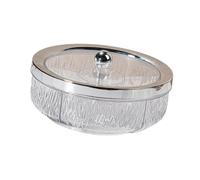 predolo Plateau de Service Compartimenté, Plateau Tournant pour Amuse-Gueules et Hors-d'œuvre avec Couvercles, Plateau Compartimenté pour Bonbons et Noix, Boule d'argent