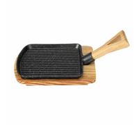 predolo Poêle Grill Rectangulaire Surface Striée | Compatible Induction flamme, Gril Rectangulaire Poignée En Bois, Uniforme, Vaisselle, L