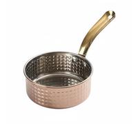 predolo Pot à Frites avec Manche Style Coréen Cassolette de Service En Inox Polyvalent Mini Saucière En Acier Inoxydable pour Restaurants, 16CM, Poignée+Or+Simple