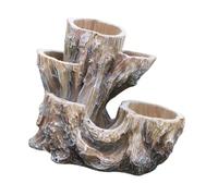 predolo Pot de Fleurs en Forme de souche d'arbre, Vase à Fleurs, Ornement en résine, Pot de Fleurs pour Centre de Table de Bureau, Blanc