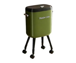 predolo Poubelle étroite avec Pieds et Couvercle Scellé pour Cuisine et Chambre, Vert avec Roulette