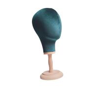 predolo Présentoir pour postiches, tête de mannequin tendance, hauteur stable 41,5 cm, support de rangement pour casquettes, pour formation de coiffeur, Vert Foncé