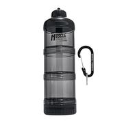 predolo Récipient pour protéines en Poudre avec entonnoirs, étanche, Polyvalent, Pratique, Distributeur de protéines pour l'école et Les, Noir