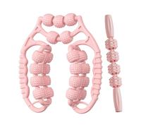 predolo Rouleaux de Massage pour Jambes, Pince Circulaire pour Jambes, 21 Roues, Exercices Pratiques, Rouleaux Musculaires, Bâtons pour Jambes, Cuisses, Avant, Rose