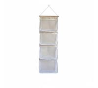 predolo Sac de Rangement Suspendu à 4 Poches Multifonctionnel Pochette de Rangement à Suspendre Style Nordique pour Étudiants, Chambre d'enfant, White