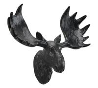 predolo Sculpture murale tête d'orignal en résine, décoration murale artisanale tête de cerf, figurine animale 3D pour cheminée ou chambre