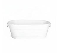 predolo Seau à Champagne en Métal Usage Bar et Maison Bac à Boissons Galvanisé Multifonction Rafraîchisseur de Bouteilles, Blanc