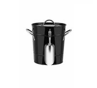 predolo Seau à Glace avec Pelle Seau à Glaçons En Métal Refroidisseur de Boissons pour Bar, Array, Noir