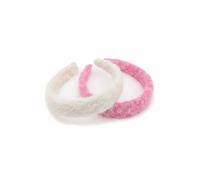 predolo Serre-têtes doux en peluche, accessoires cheveux enfant, Rose Rose+Blanc Cassé, Autre
