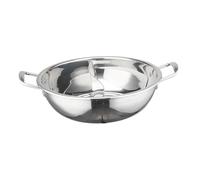 predolo Shabu Shabu en Acier Inoxydable avec séparateur Double saveur pour la Cuisine de Restaurant, à la Maison ou en résidence étudiante, 34cm