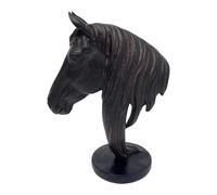 predolo Statue de tête de cheval, sculpture animale, ornement Feng Shui créatif, figurine artistique pour entrée, magasin, vitrine, fête, anniversaire, Marron 15.6 X 8.5 X 21.3 Cm