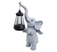 predolo Statue solaire d'éléphant pour jardin, sculpture extérieure étanche, lumière solaire en résine pour trottoir, cour, porche