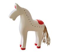 predolo Statuette de cheval en bois, figurine, sculpture animale, œuvre d'art, objet de décoration pour étagère ou bureau, objet de collection pour Noël, Blanc