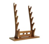 predolo Support de Samouraï pour Tanto, Base Horizontale, Accessoires pour Flûte, Support pour épée Médiévale, Porte-Glaive Médiéval, Flûtes, Noyer 5 Niveaux