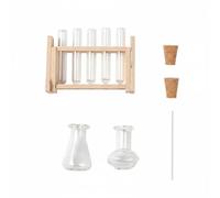 predolo Support de Tubes à Essai Échelle 1/12 Réplique Réaliste Ensemble de Tubes à Essai Miniatures Finition Soignée pour Bricoleurs DIY, Bois