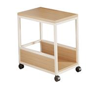 predolo Support pour boîtier PC, Support pour unité Centrale sous Bureau avec roulettes, Cadre en métal, PC Mobile et Multifonctionnel en Bois pour Le Sol, White Frame M