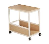 predolo Support pour boîtier PC, Support pour unité Centrale sous Bureau avec roulettes, Cadre en métal, PC Mobile et Multifonctionnel en Bois pour Le Sol, White Frame L