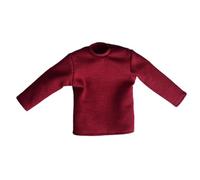 predolo T-Shirt à Manches Longues pour Figurine Miniature de 15 cm, Haut et décontracté, Costume pour poupée, échelle 1/12, Rouge Foncé