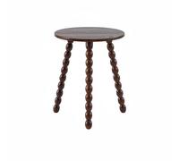 predolo Table D'appoint Ronde en Bois Compact Table Basse à Pieds Spool Corners Arrondis Guéridon à Pieds Tournés pour Salon, Chambre, Bureau, Noyer