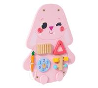 predolo Tableau d'activités mural, jouet d'éveil pour tout-petits, facile à installer, robuste, pour filles, favorisant la coordination œil-main et la, Lapin