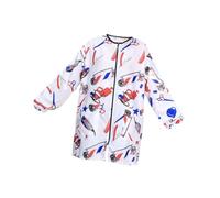 predolo Tablier uniforme de barbier, veste de coupe de cheveux, vêtements de travail pour animaux de compagnie, tablier de coiffeur, blouse de toilettage pour, Imprimé Blanc
