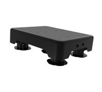 predolo Tabouret Escamotable Réglable Comportant Une Plateforme Antidérapante et Un Repose-pieds Large Robuste Accessoire Portable En Caoutchouc PP pour Aide, Noir