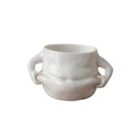 predolo Tasse à café en céramique créative Tasse à Eau Cadeau nouveauté Blanc Durable Mignon avec poignées Pincer Le Ventre drôle pour Club Mariage Bureau