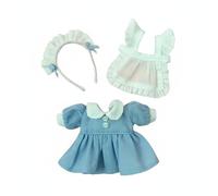 predolo Tenue de Soubrette pour Poupée Serre-Tête Ajustable Costume de Bonne pour Poupée Design en Dentelle , Bleu