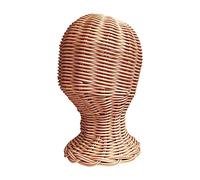 predolo Tête de mannequin en rotin, modèle d'affichage de perruques, tête d'entraînement de tête de perruque portable, présentoir de chapeaux et, Style b