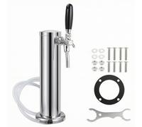 predolo Tr à Bière En Acier Inoxydable Autoportant Tr à Bière Poignée Tirage Noire Ergonomique pr Soirées Réceptions