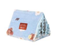 predolo Tunnel Cochon d'Inde Lit Rideau Cachette Douce pour Rat Maison Flanelle Lavable Intérieur Douillet Adapté Aux Familles Salon Animaux Nains, Blue M