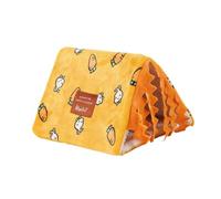 predolo Tunnel Cochon d'Inde Lit Rideau Cachette Douce pour Rat Maison Flanelle Lavable Intérieur Douillet Adapté Aux Familles Salon Animaux Nains, Yellow L