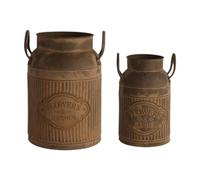 predolo Vase de Shabby Chic, Pot de Fleurs Rustique, pour Jardin, Salon, extérieur, Campagne, Brun