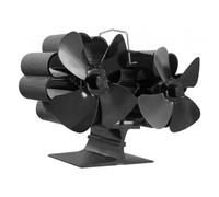 predolo Ventilateur de poêle avec Crochet, Compact, à 4 pales, Double tête, pour ateliers, remises, Aires de Pique-Nique, patios et abris de Jardin.