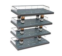 predolo Vitrine de voiture moulée sous pression 1/64 avec scène de stationnement de voiture, vitrine de garage de voiture pour collectionneurs de voitures en, Gris 4 niveaux