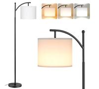PreeOtti Lampadaire Salon, Lampadaire Moderne avec 3 Températures de Couleur, Lamp Haut avec Abat-jour Réglable en Lin, Lamp Vintage pour Salon Chambre Bureau (Ampoule Incluse)
