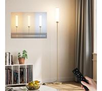 PreeOtti Lampadaire sur Pied Salon, lampadaire LED Dimmable, 5 Températures de Couleur avec Télécommande et Pédale de Commande, LED Lampe sur Pied Moderne Doré pour Chambre, Étudier, Bureau