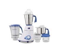 Preethi Blue Leaf Platinum MG 139 Mélangeur broyeur - 750 W, 4 pots avec super extracteur de jus et récipient de rangement, garantie du moteur de 5 ans et service gratuit à vie | Blanc | (prise