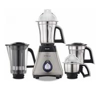 Preethi Steel Supreme MG-208 Mixer Grinder 750W Powerful Motor 4 Stainless Steel Jars + Super Extractor Wet & Dry Grinding, Chutney & Masala Prep Black/Silver Indian Mixer Grinder for Home Kitchen