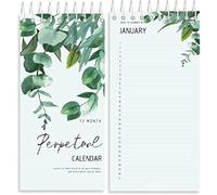 Prefdo Calendrier perpétuel, dates importantes à retenir, organiseur mural floral mensuel et quotidien à suspendre au bureau, journal, planificateur d'événements pour anniversaires, jours spéciaux,
