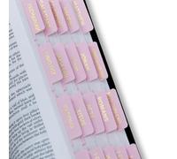 Prefdo Onglets de Bible en cuir pour étude de la Bible pour homme et femme, 66 onglets de livre pour l'Ancien et le Nouveau Testament et 6 vierges Cadeau chrétien (rose)