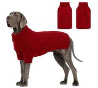 Preferhouse Chandails pour chiens de grande taille, à col roulé et manches longues pour chien, pull chaud pour l'automne et l'hiver pour dogue allemand, pull uni à enfiler pour animaux de compagnie