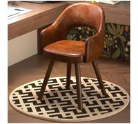 Preferspace Chaise d'appoint avec Assise rembourrée en Cuir PU et Pieds en Bois Massif for Salle à Manger et Bureau(Brown)