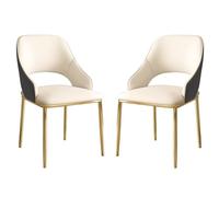 Preferspace Chaises de Cuisine avec revêtement en Similicuir et Dossier Ergonomique, idéales for la Salle à Manger, Le Salon ou Un café.(Beige Gray 2ps)