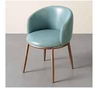 Preferspace Chaises de Cuisine rembourrées en Similicuir avec Dossier incurvé Ergonomique et Pieds en métal Robustes for Le Salon et Le Bureau à Domicile(Blue)