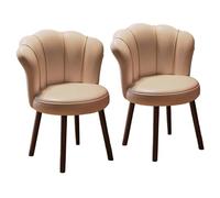 Preferspace Chaises de Salle à Manger avec Assise rembourrée en Similicuir et Pieds en Bois Massif, chaises d'appoint for la Cuisine(White 2ps)