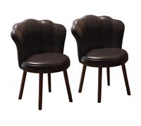 Preferspace Chaises de Salle à Manger avec Assise rembourrée en Similicuir et Pieds en Bois Massif, chaises d'appoint for la Cuisine(Black 2ps)