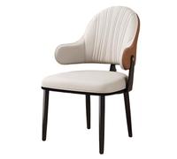 Preferspace Chaises de Salle à Manger, chaises de Cuisine rembourrées avec piètement métallique Stable, Convenant aux Salons et aux Petits espaces Repas.(Off-White 1ps)