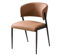 Preferspace Chaises de Salle à Manger rembourrées, chaises de Cuisine avec Assise rembourrée en Similicuir, Dossier Ergonomique et Pieds en métal Robustes.(Brown 1ps)